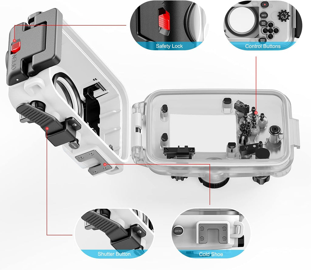 Underwater 40m Waterproof Housing Case for Olympus TG-6 A3370