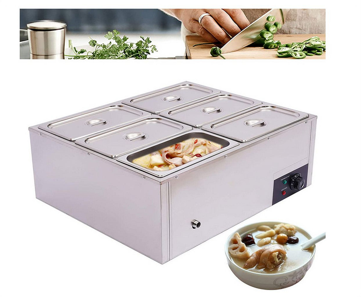 6-Pan with 6 Covers Commercial Food Warmer 7L 850W F6093