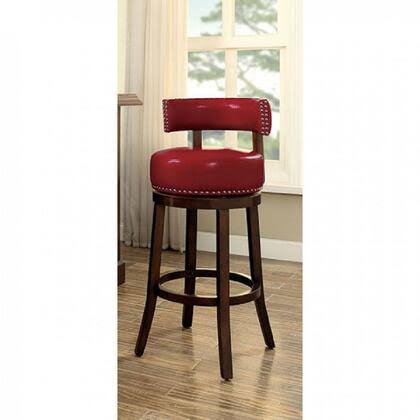 Dark 25 Bar Stool with Nailhead Trim Padded Leatherette Seat and Wooden Legs F1733