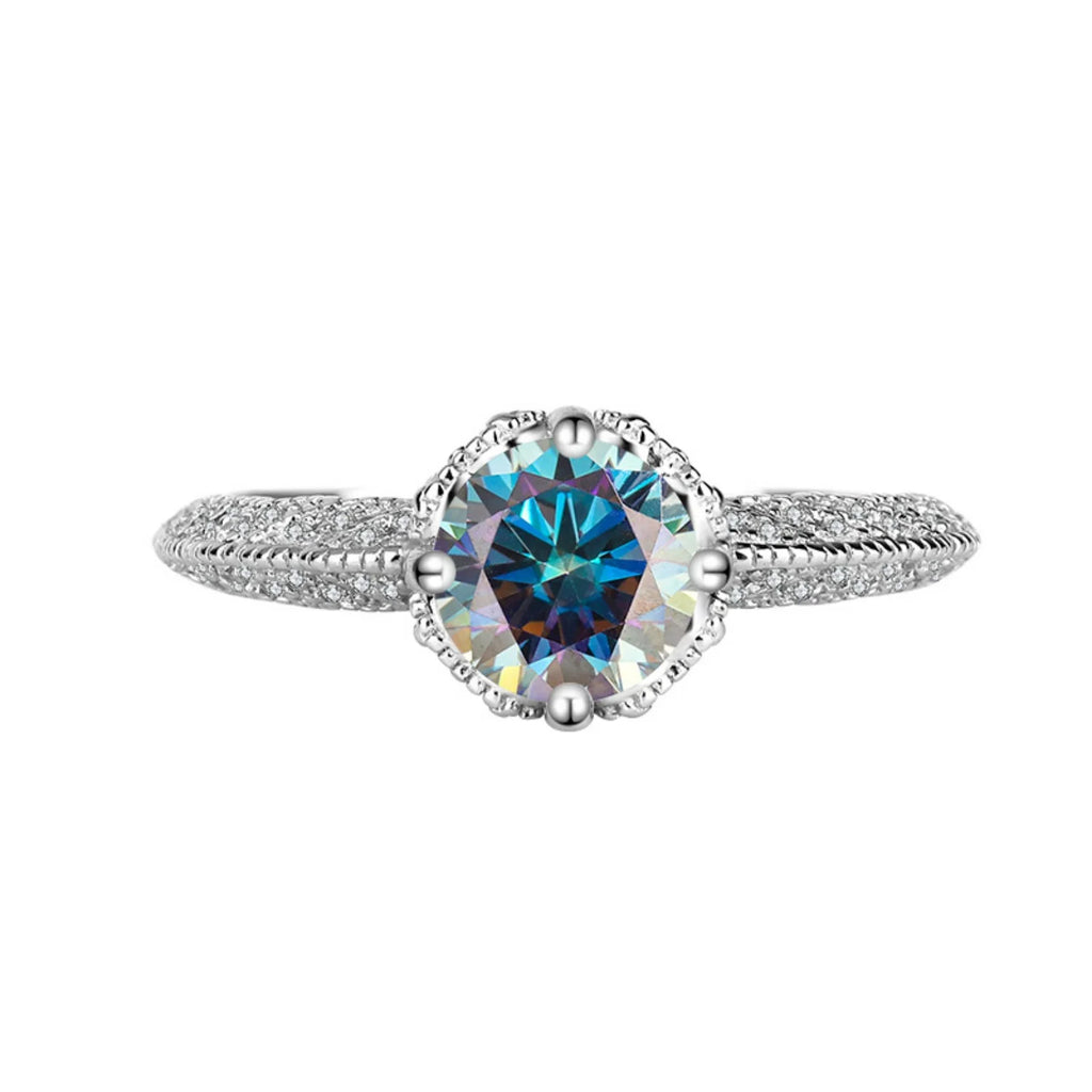 1ct VVS1 Moissanite Engagement Ring S925 Sterling Silver M9856