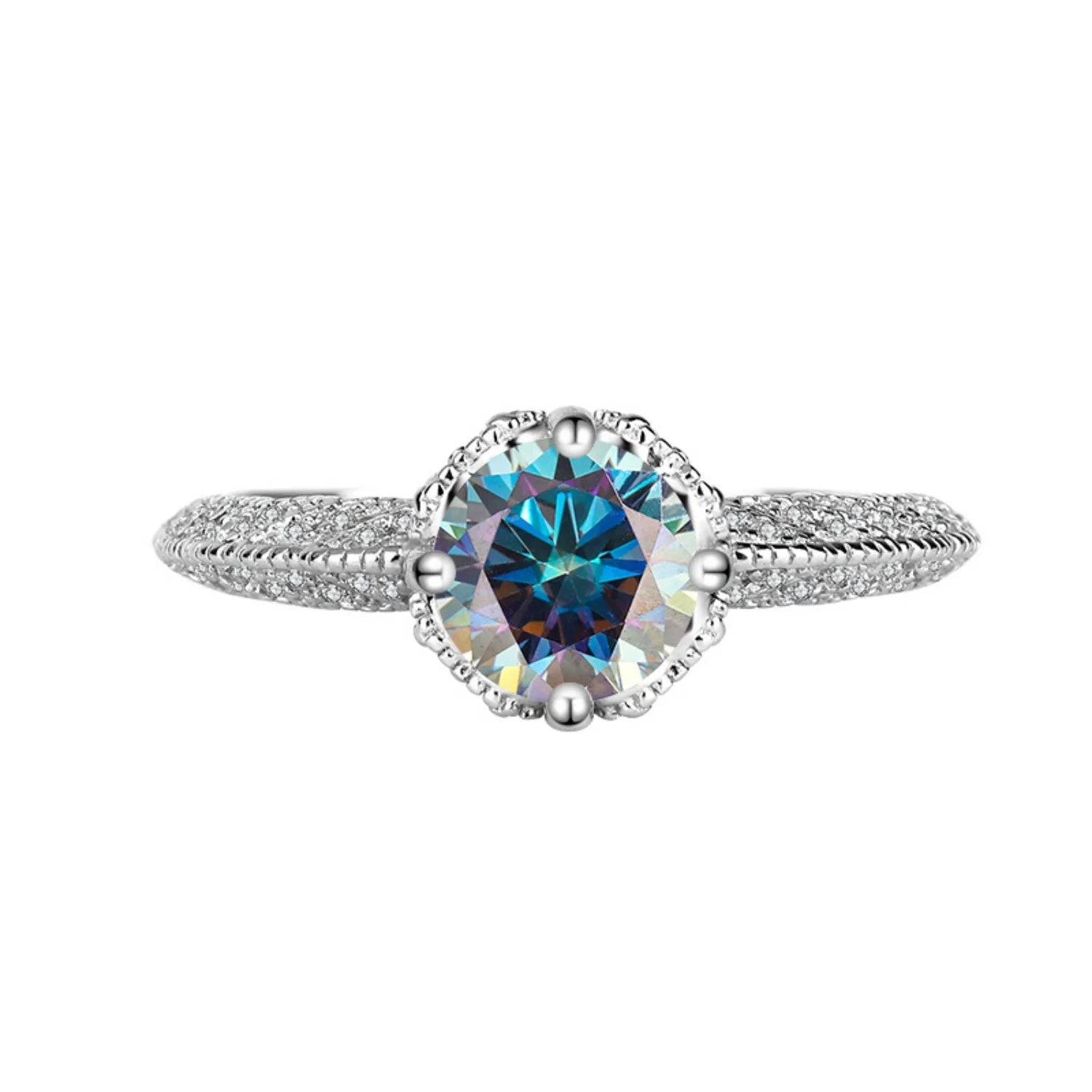 1ct VVS1 Moissanite Engagement Ring S925 Sterling Silver M9856