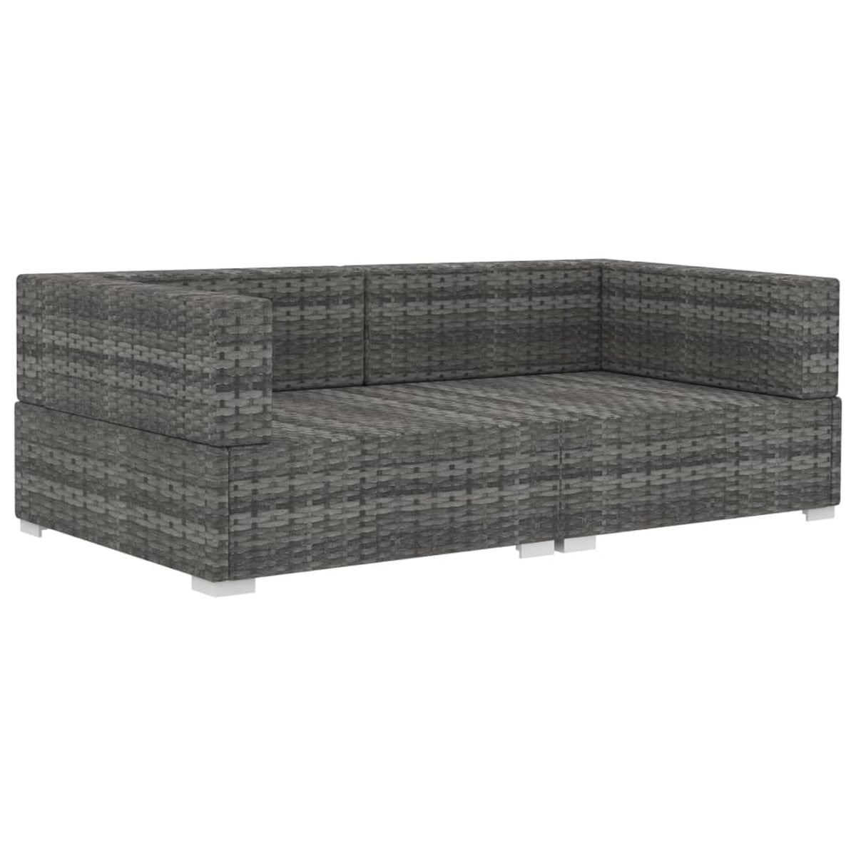 Gray Poly Rattan Patio Sofa Set with Cushions L5616