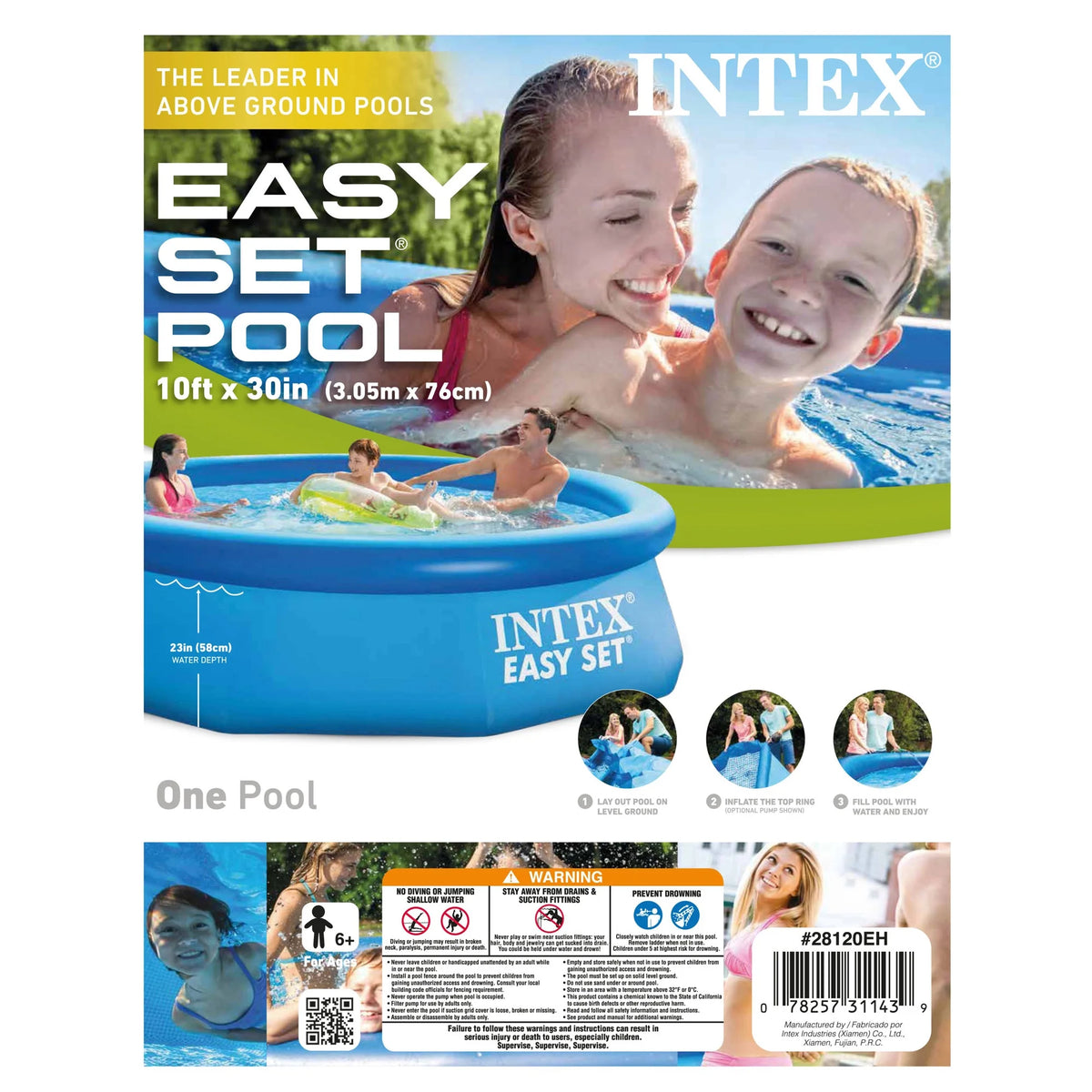 Inflatable Round Swimming Pool with Pool Debris Cover Tarp X23234