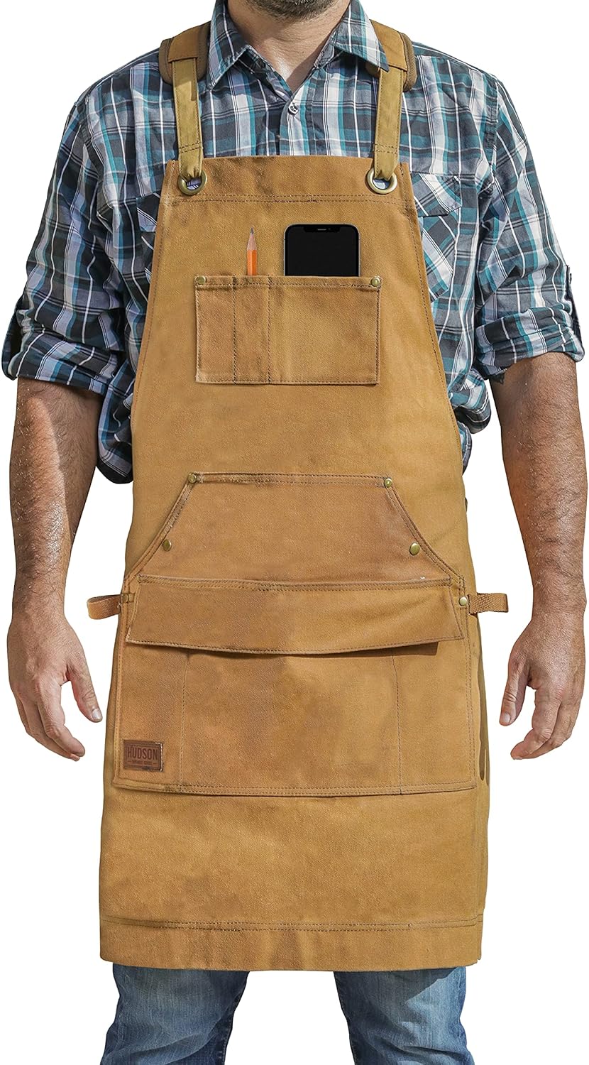 Waxed Canvas Apron Brown Pack of 2 Z783570