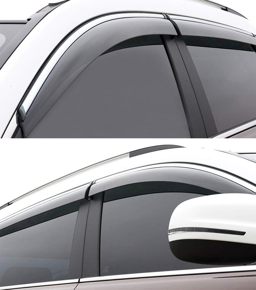 Semi-transparent Black Car Window Visor Sun/Rain Guard I621187