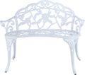 White Cast Aluminum Patio Garden Bench V792