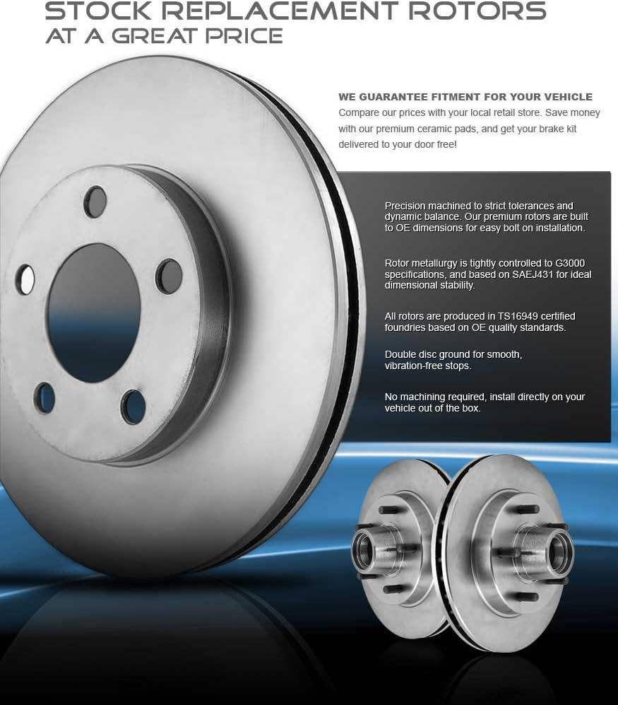 Premium OE Brake Disc Rotors + Ceramic Brake Pads + Hardware Z814059