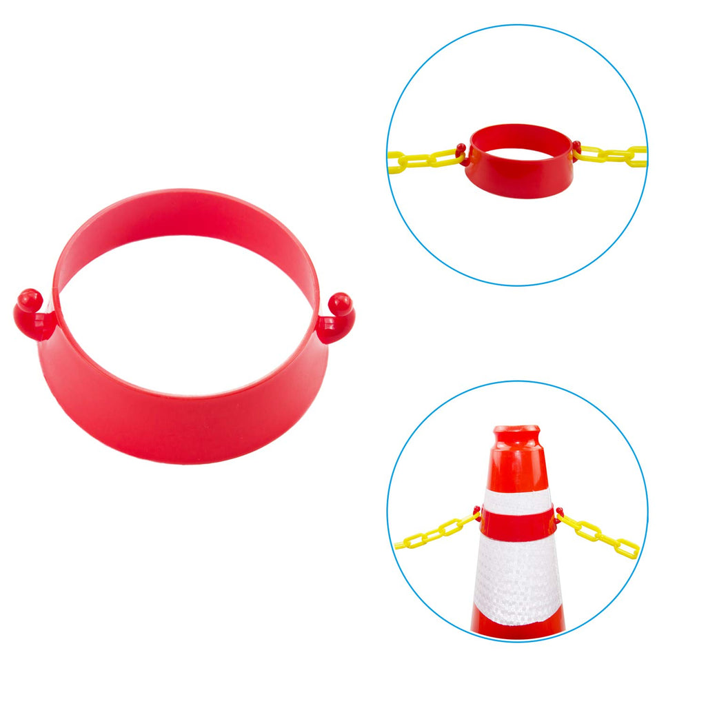Yellow Plastic Safety Barrier Chain with 12 S-Hooks, 2 Chain Connector, Pack of 2 T657034