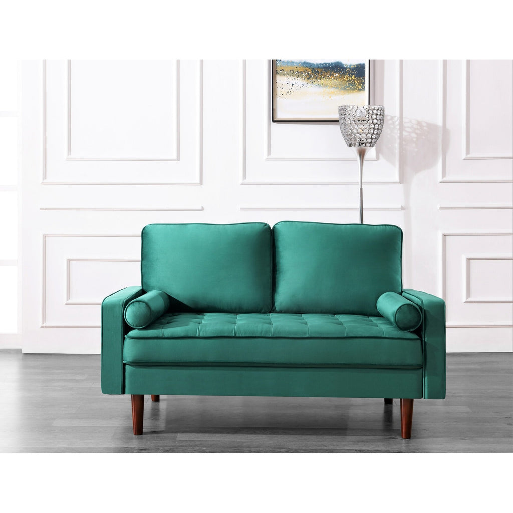 Beige Tufted Loveseat L3509