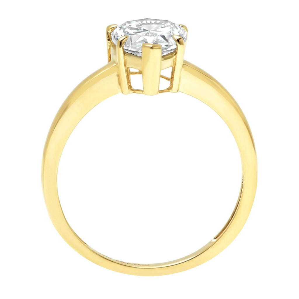 14K Yellow Gold Solitaire Engagement Ring size 8 V298252