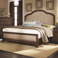Rustic Brown King Upholstered Panel Bed U8078