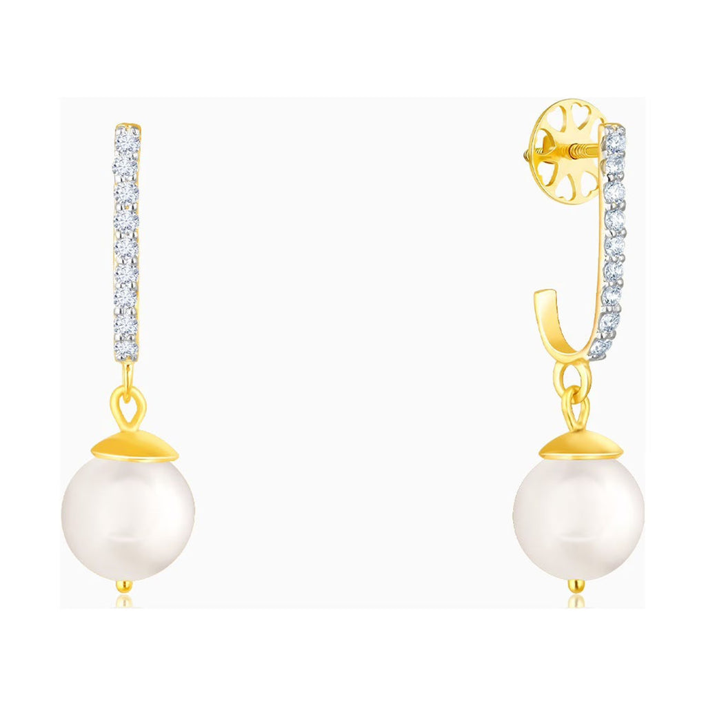 Pearl & Diamond Semi Hoop Earrings W919597