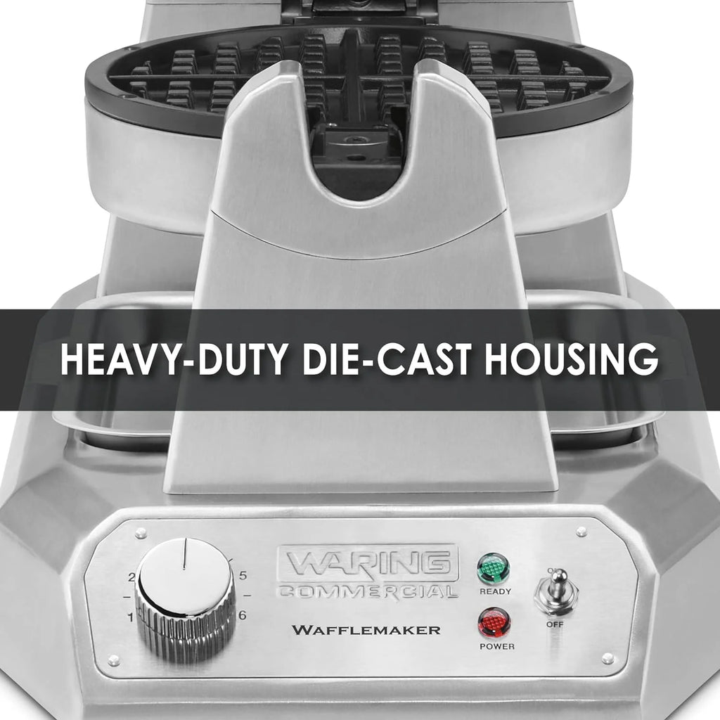 Single Rotating Die Cast Waffle Maker with Non-Stick Plates G2666