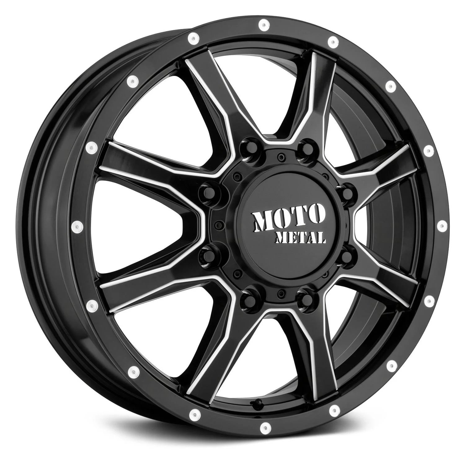 20x8.25 Satin Black Milled Wheel R2043