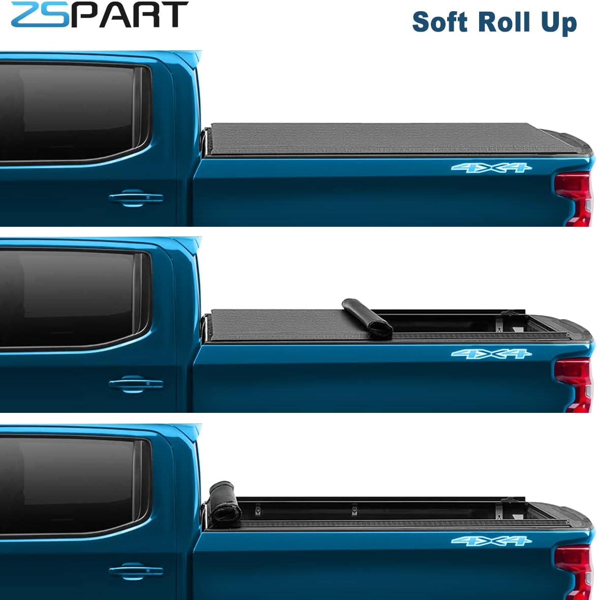 Soft Roll Up Truck Bed Tonneau Cover for Tundra 2007-2013 Fleetside 5'5"FT Bed S99872