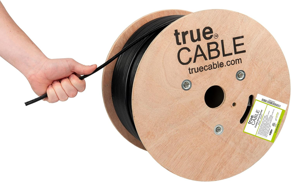 1000ft White 23AWG Solid Bare Copper Cat6A Bulk Ethernet Cable G989