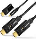 Fiber Optic HDMI Cable 50 Feet Ultra HD 4K 60Hz 18Gbps High Speed with Dual Micro HDMI and Standard HDMI Connector D761294