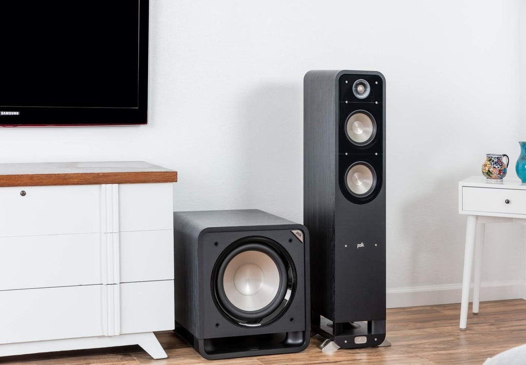 Powered Subwoofer with 12” Woofer, 400W Amp, Washed Black Walnut V379413
