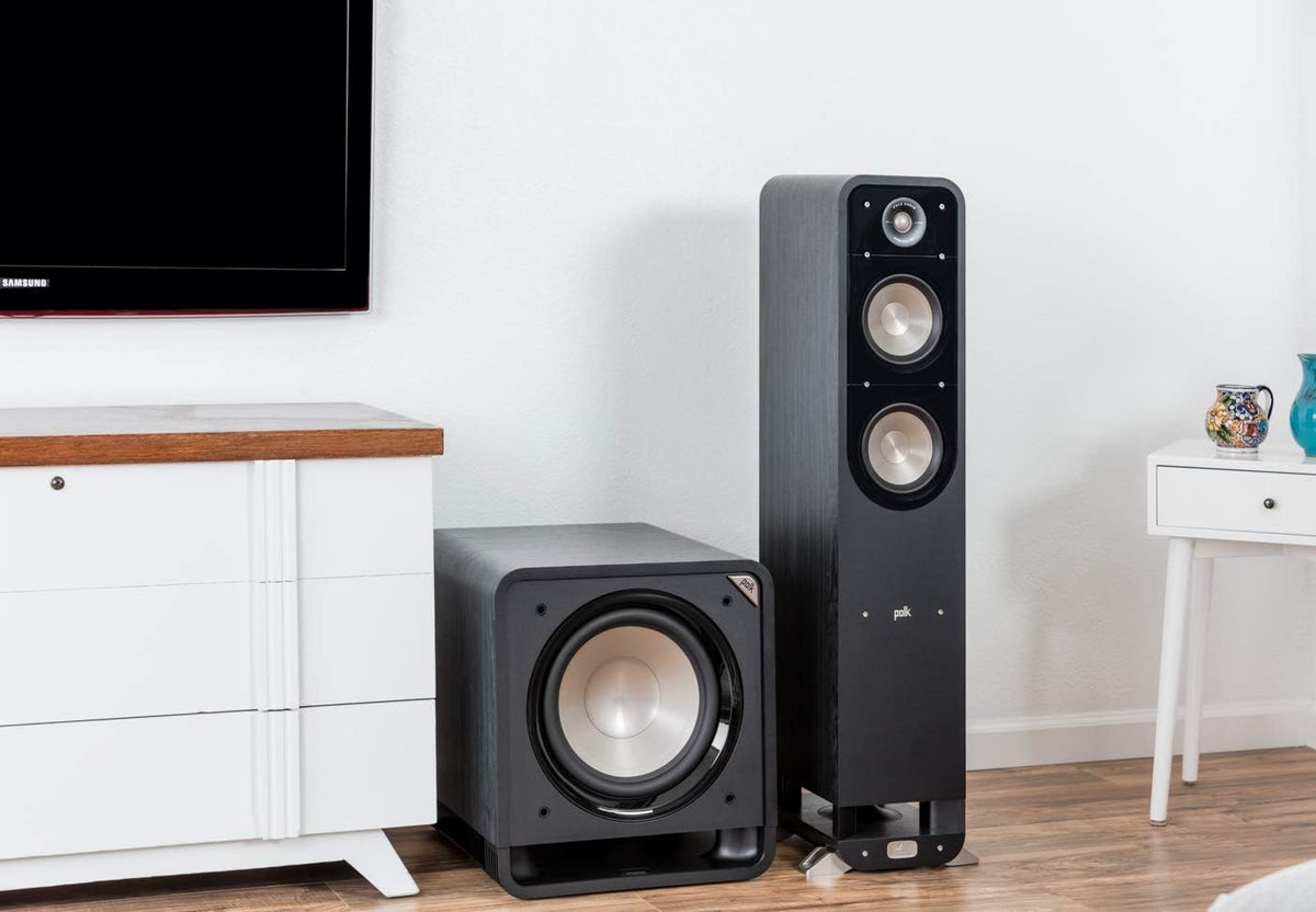 Powered Subwoofer with 12” Woofer, 400W Amp, Washed Black Walnut V379413