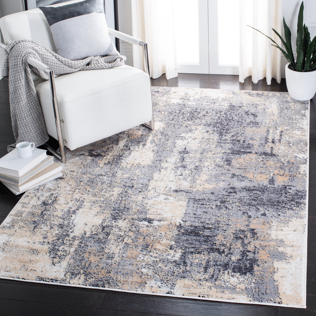 Grey/Gold Distressed Marble Area Rug X866