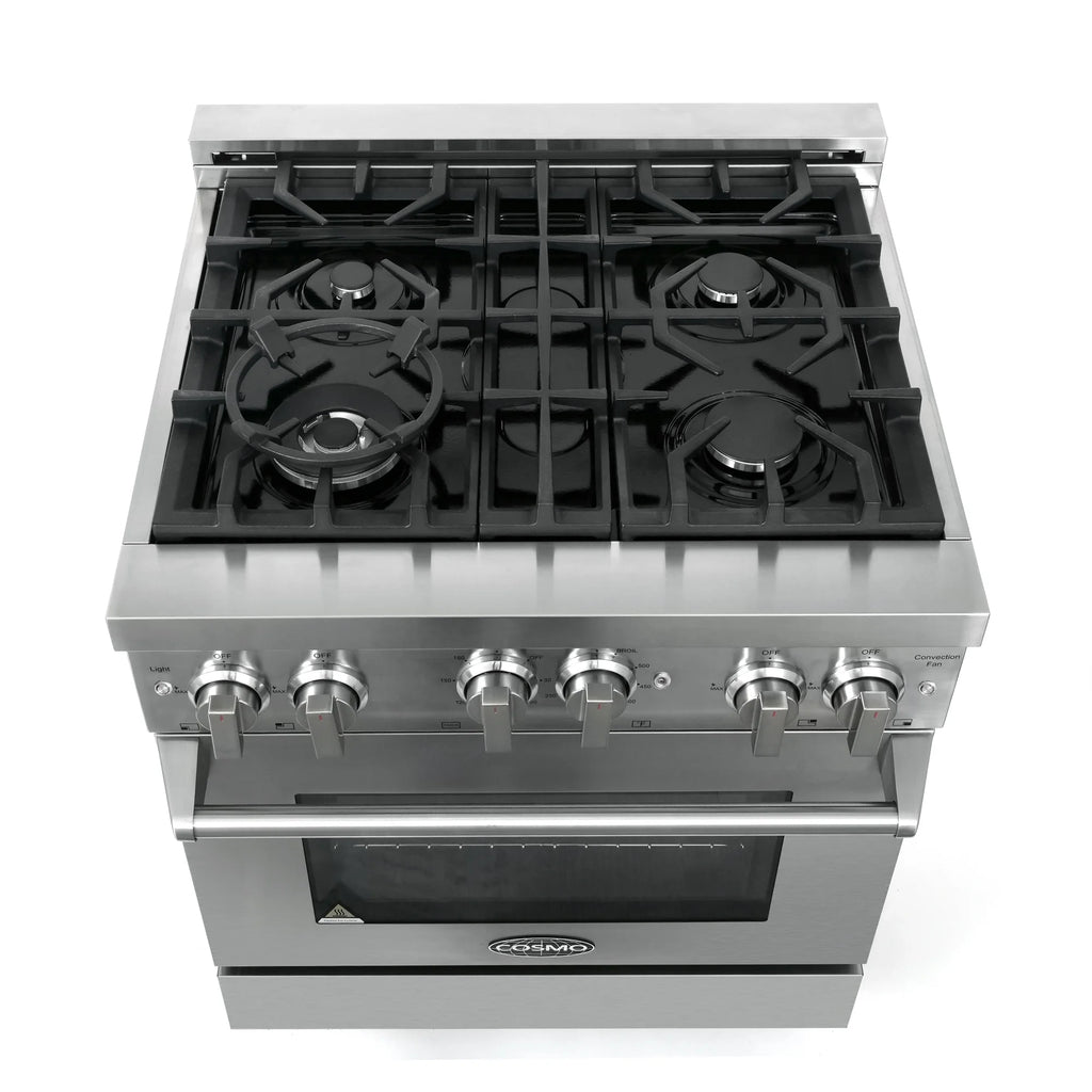 5 Piece Kitchen Appliance Package with Gas Range, Range Hood, Dishwasher, French Door Refrigerator & Wine Refrigerator R761