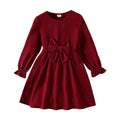 Red 3D Bowknot Long Sleeve Dress K381