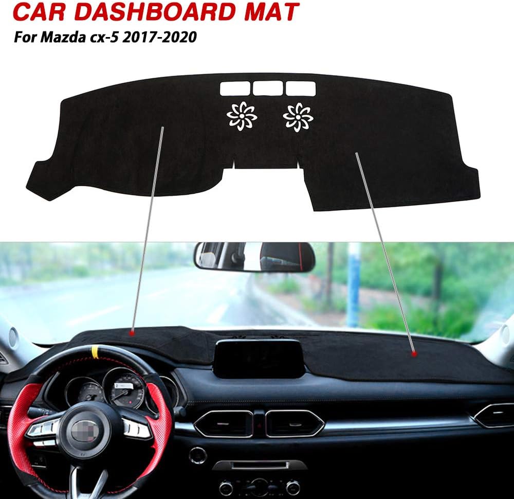 Dashboard Mat Cover for Mazda CX-5 2017-2022, Nonslip Dash Mat Protector, Pack of 2 Y117