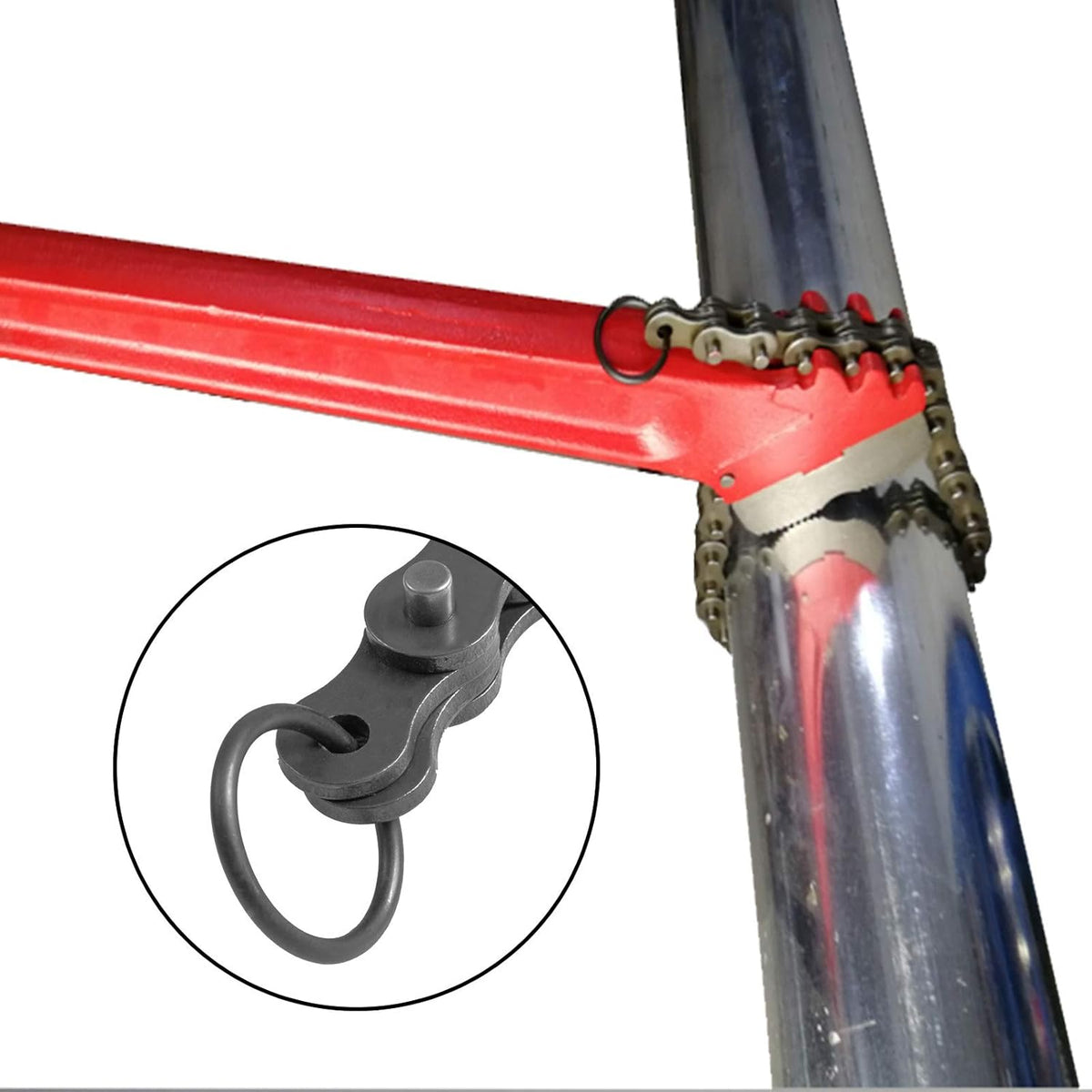 Chain Wrench Pipe 36inch, Heavy Duty Oil Filter Chain Wrench Capacity 4-1/2 to 7-1/2inch, Chain Length 760 mm R8108