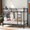 Black Twin Metal Bunk Bed with Trundle L5435