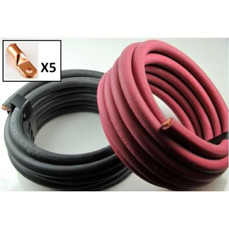 2/0 Gauge 20 Feet Red 20 Feet Black Car Battery Cable with 5 Copper Lugs J31311
