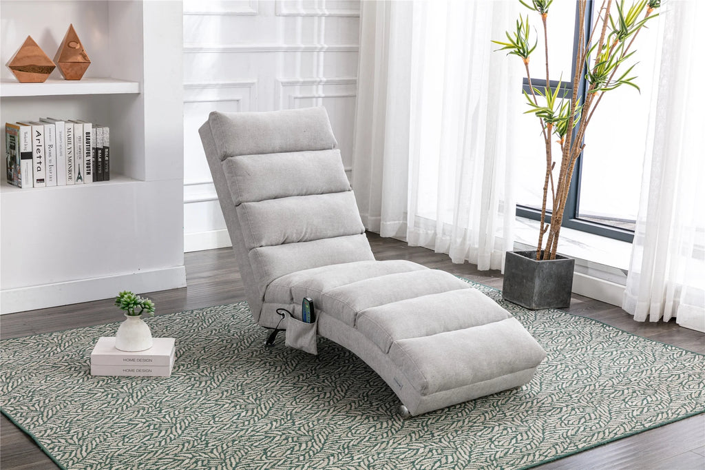 LIGHT GREY Upholstered Recliner Sofa Bed R395