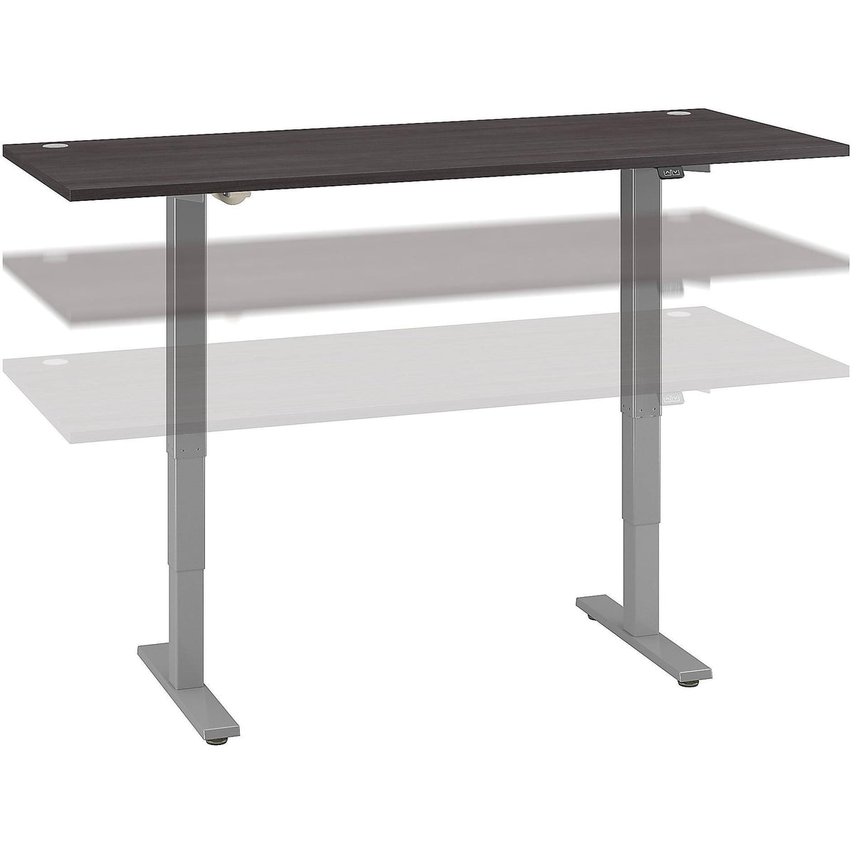 Height Adjustable Desk, 72w x 30D, Storm Gray N92798