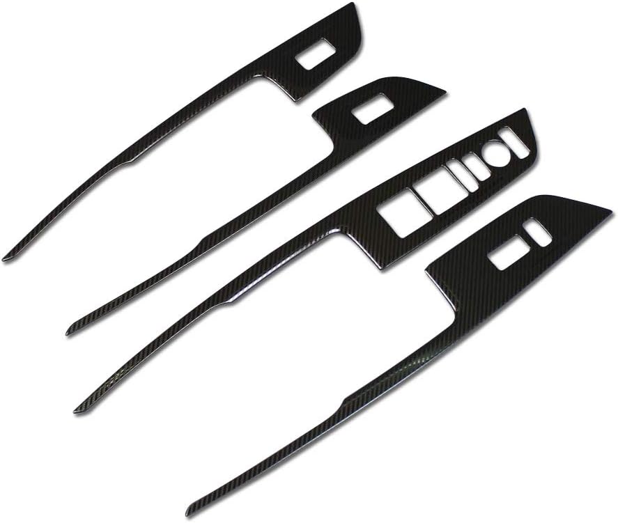 Carbon Fiber Black Interior Window Switch Console Panel Trims Pack of 2 L120