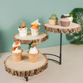 3-Tier Wood Slice Cheese Board and Cupcake Stand A4440