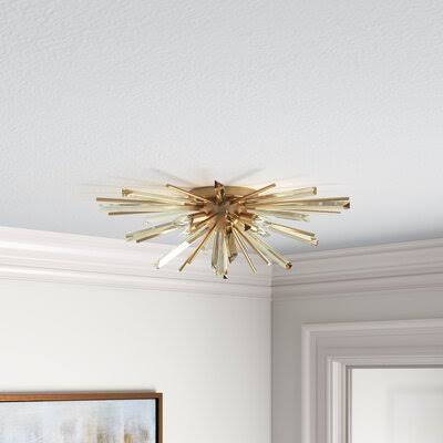Antique Brass 4 Light Flush Mount H18994
