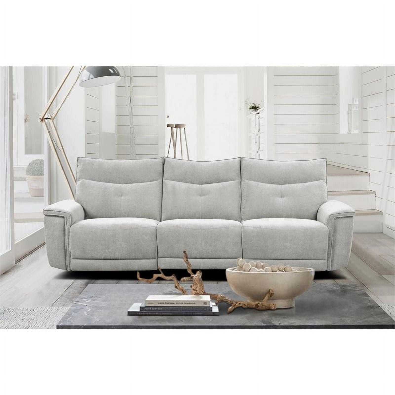 3-Piece Wood & Fabric Sofa in Mist Gray S2990