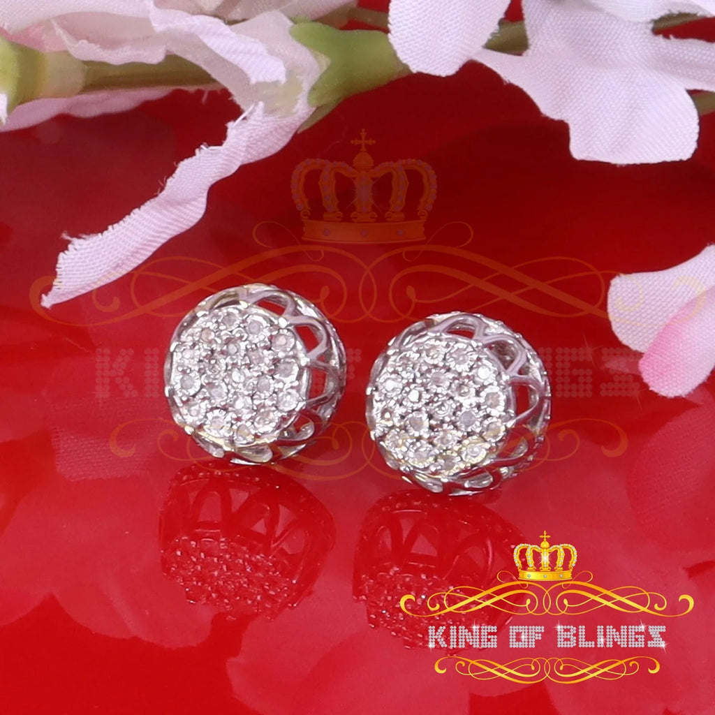 0.07ct Diamond 925 Sterling Silver Stud Round Earrings Q140
