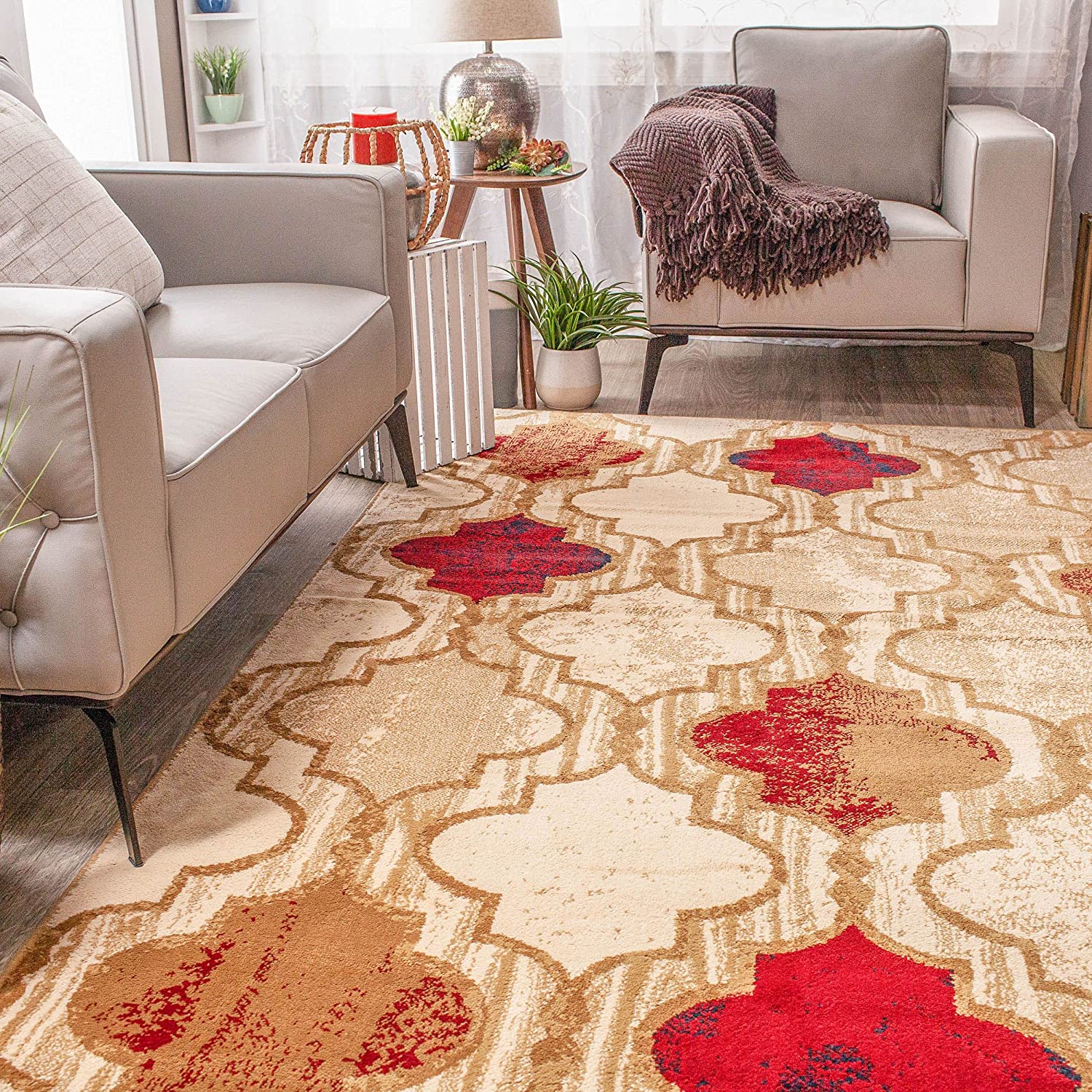 Beige 8' X 10' Indoor Area Rug With Jute Backing J205