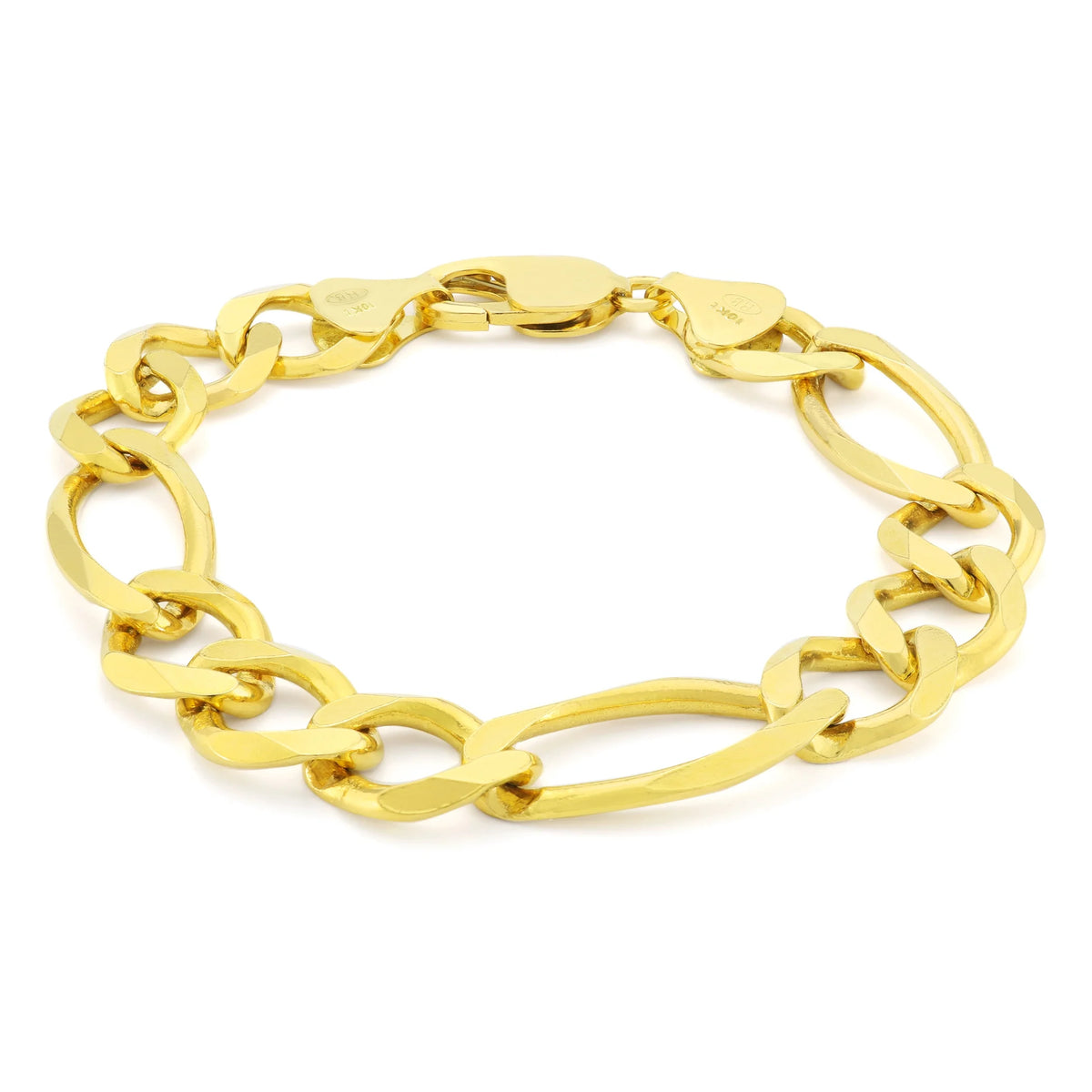 10k Yellow Gold Figaro Chain Link Bracelet U7454