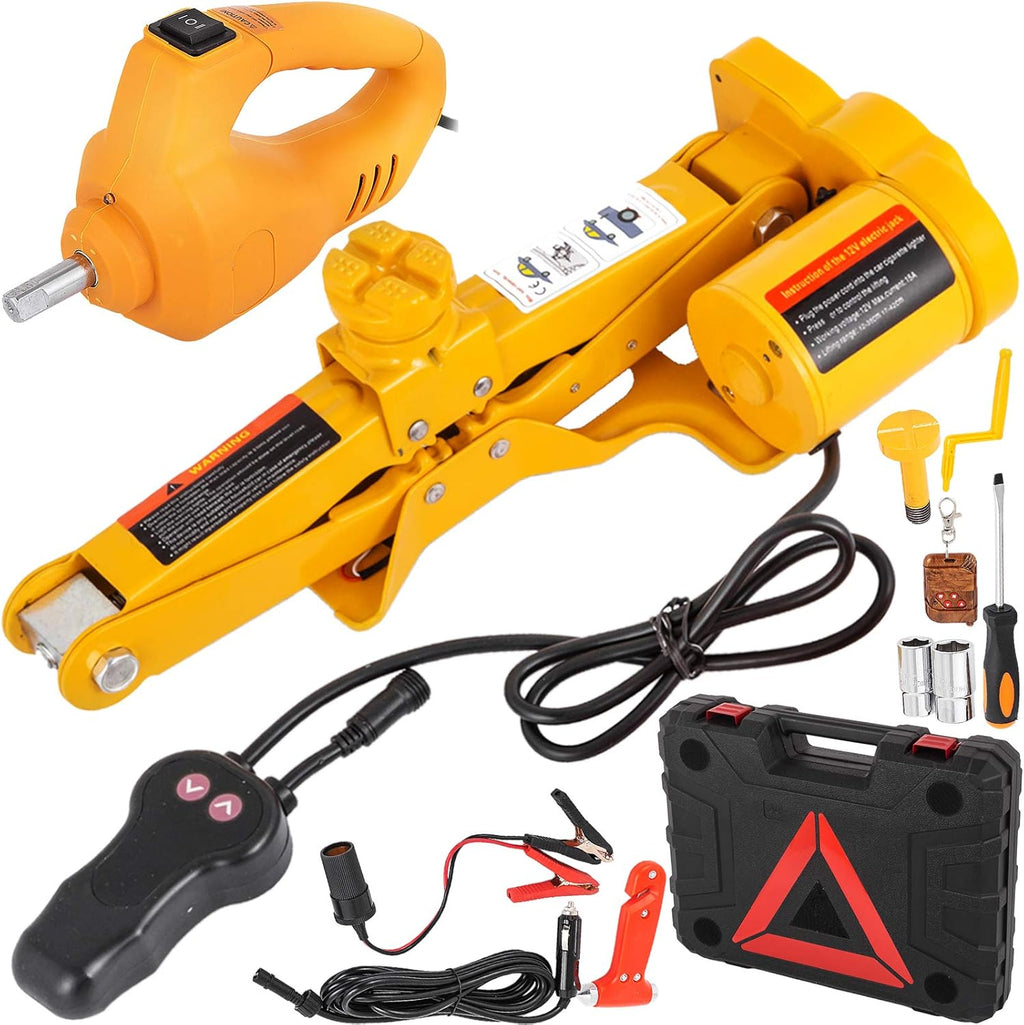 3 Ton 6600 LB 12V DC Electric Scissor Jack with Electric Impact Wrench T28768