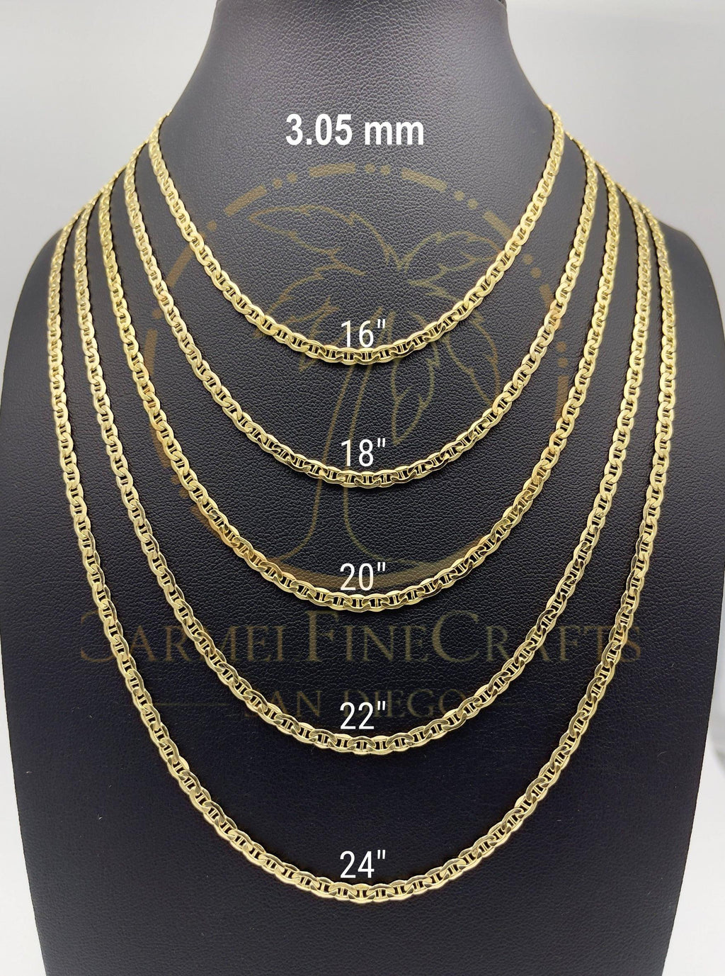 Flat Mariner Anchor Link Chain Necklace 16" - 24" I711