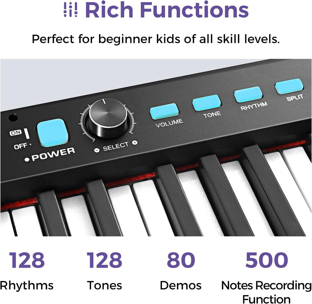 88-Key Semi-Weighted Electronic Keyboard Piano with X-Stand, Sustain Pedal, Power Supply, Carrying Case U21339