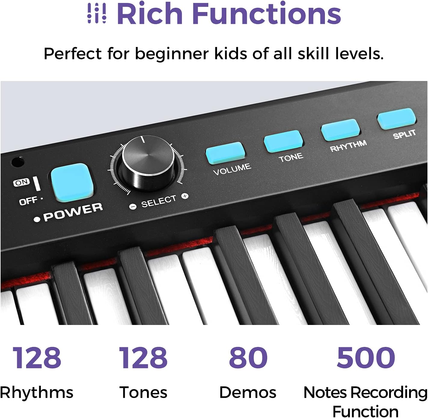 88-Key Semi-Weighted Electronic Keyboard Piano with X-Stand, Sustain Pedal, Power Supply, Carrying Case U21339