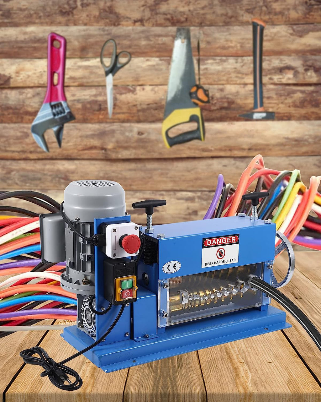 Automatic Wire Stripping Machine for 0.06" -1.5", 75 ft/min, with Extra Manual Crank V835