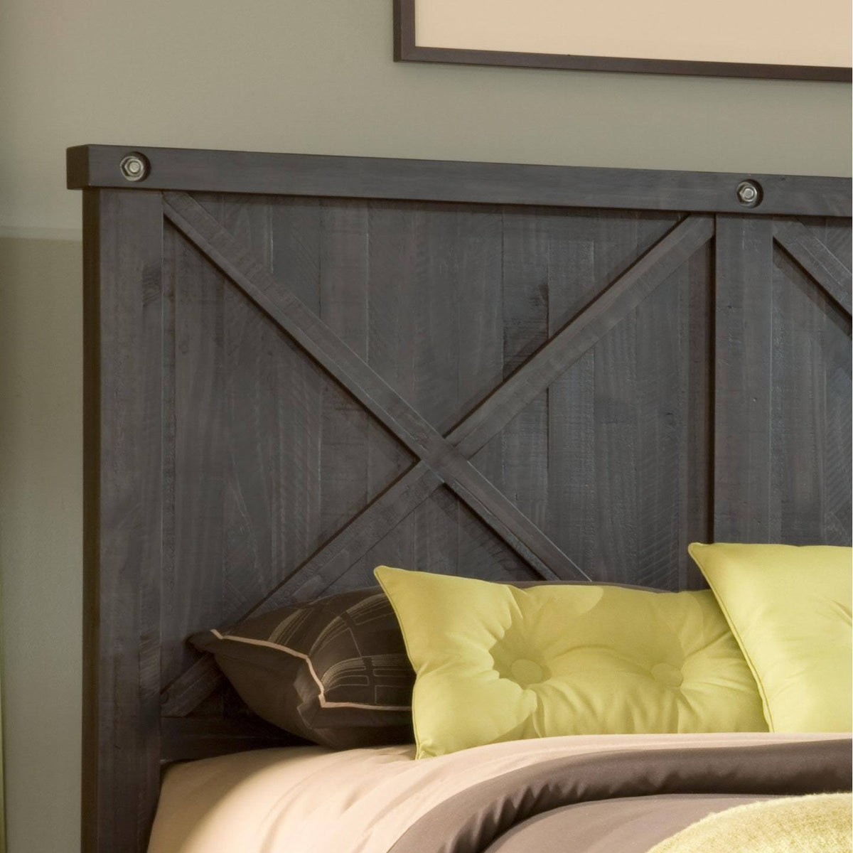 Cafe Full-Size Solid Wood Panel Bed T37456