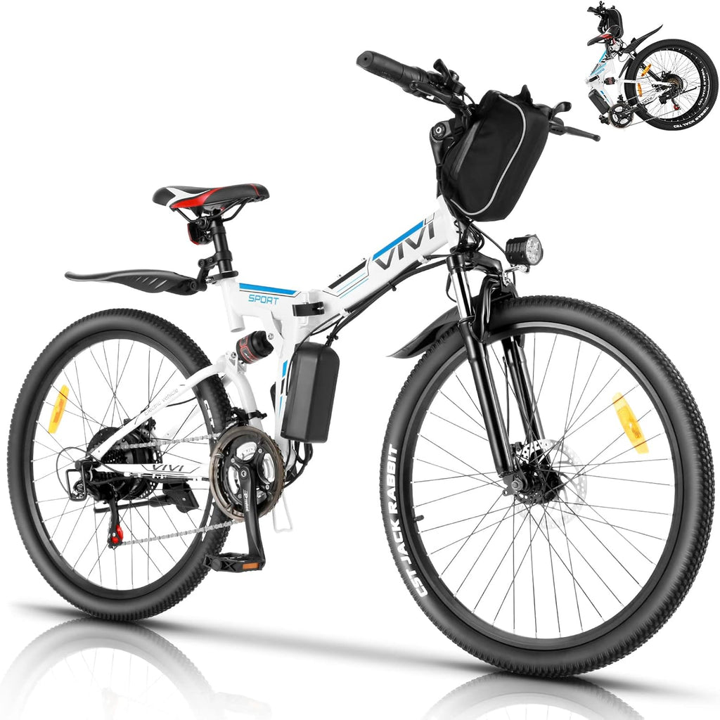 Folding Electric Mountain Bicycle 26 inch 350W 21 Speed Removable Lithium-Ion Battery I8829