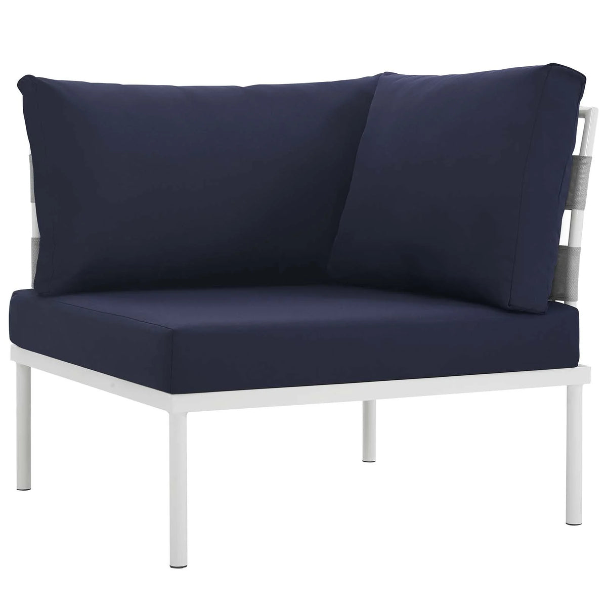 Navy Blue White 10 PCS Rattan Sectional Sofa Set B621