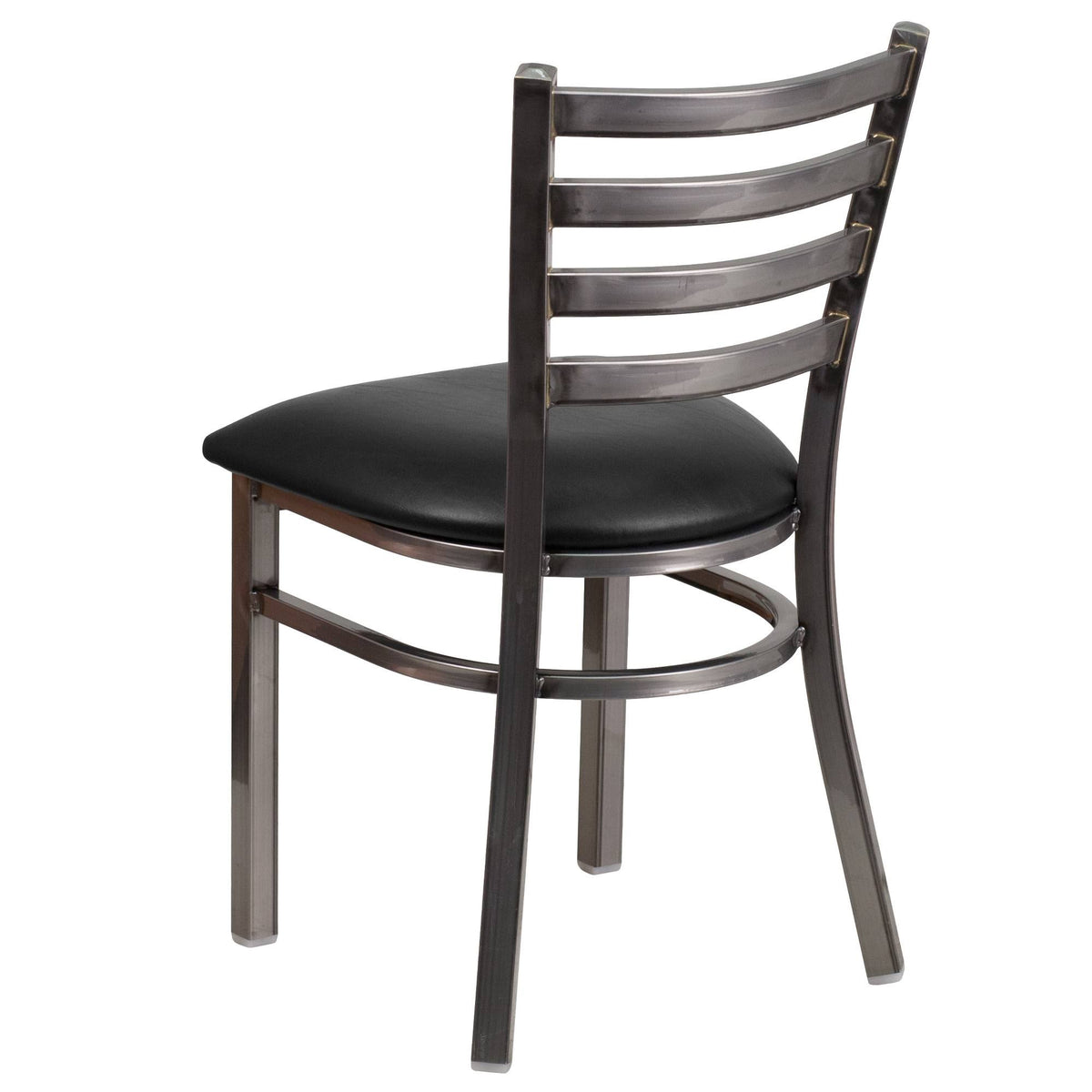Black Vinyl Seat Metal Restaurant Chair S398783