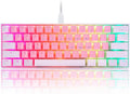 White Pink 60% Wired Mechanical Gaming Keyboard with RGB Backlit and Red Switch PBT Keycap B34136