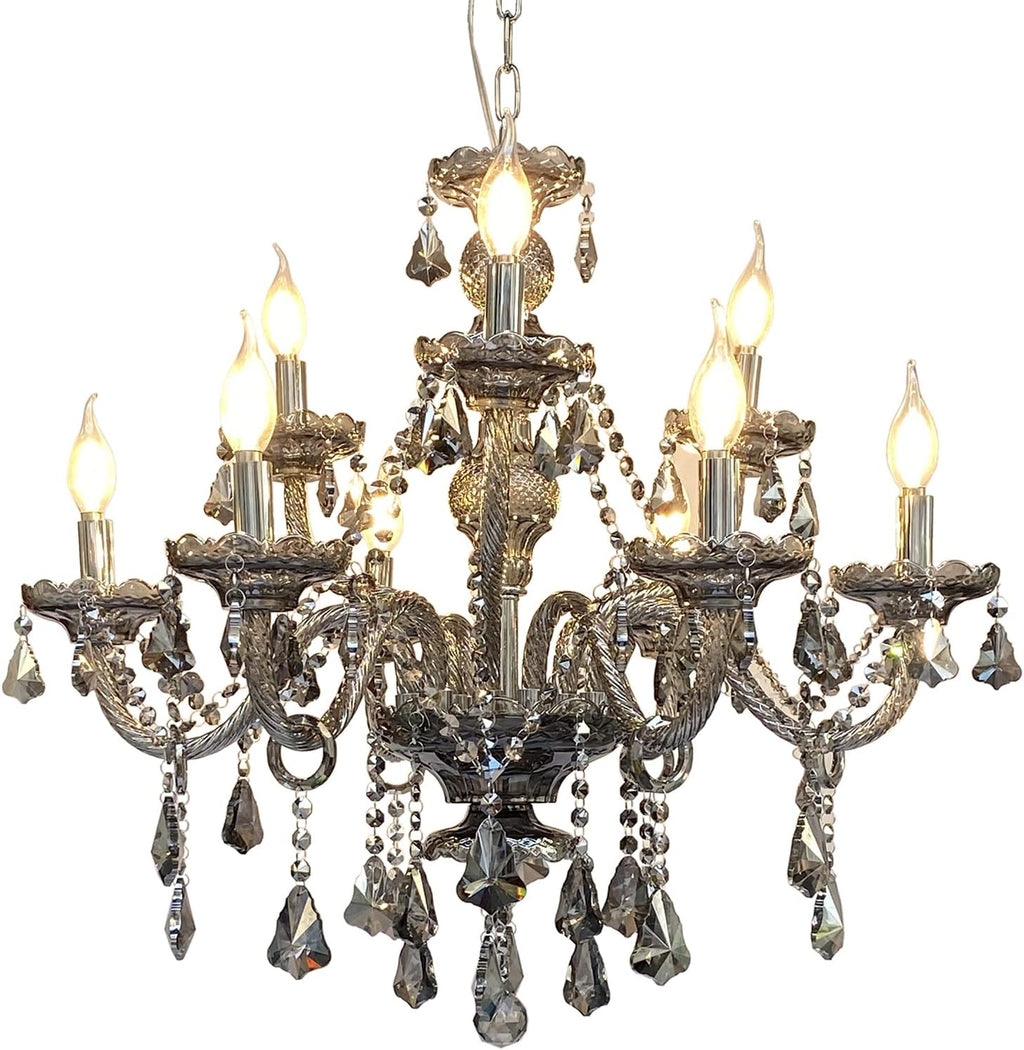 K9 Crystal Chandelier, Double Layer 9 Light Pendant Light Fixture U993